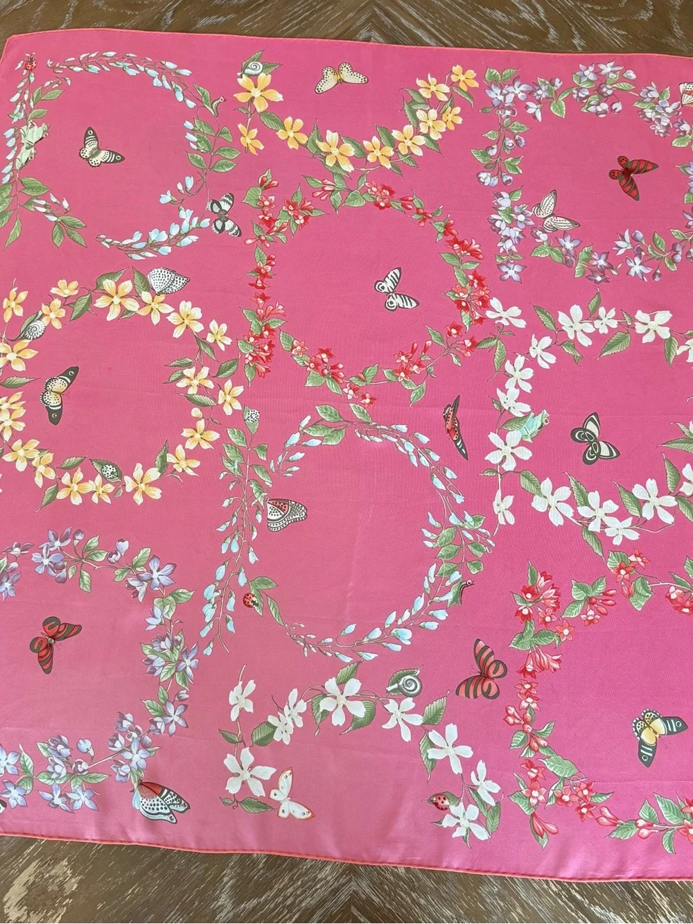 Salvatore Ferragamo Silk Scarf Hand Rolled Made in Italy